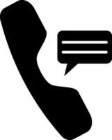 Phone receiver or on call order icon in black and white color. vector