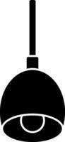 colgando lámpara icono en negro y blanco color. vector