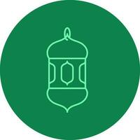 Arabic Lantern Icon On Green Background. vector