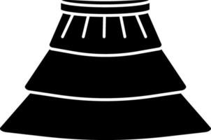 plano estilo falda icono en blanco antecedentes. vector