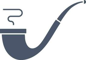 Smoking Pipe Icon In Gray And White Color. vector