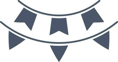 Bunting Flags Icon In Grayish Blue And White Color. vector