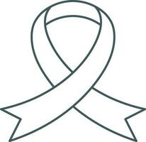 Vector Illustration of Awareness Ribbon Icon in Line Art.