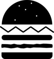 queso hamburguesa icono en negro y blanco color. vector