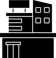 black and white Color Building Icon. vector