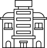 Isolated Hotel Or Building Icon In Thin Line Art. vector