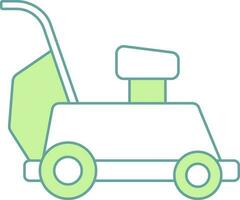 Green And White Lawn Mower Icon. vector