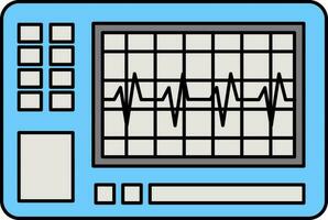 ecg máquina icono en gris y azul color. vector