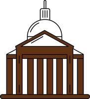 Pantheon Icon In Brown And White Color. vector