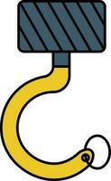 Crane Hook Icon In Yellow And Blue Color. vector