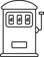 Slot Machine Icon In Black Line Art. vector