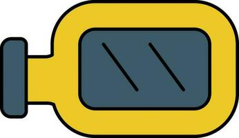 Side Mirror In Blue And Yellow Color. vector