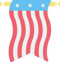 US Pennant Flag Icon In Flat Style. vector