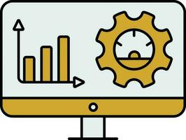 Online Data Analysis Speed Setup Icon In Flat Style. vector