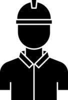 Faceless Worker Icon In black and white Color. vector