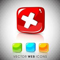 Glossy web icons vector