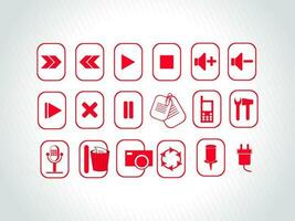 Button icon set vector