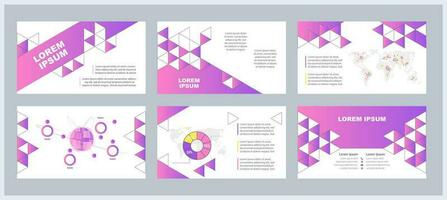 Advertising effectiveness presentation templates set. Product promotion. Marketing tools. Target audience. Ready made PPT slides on white background. Graphic design vector