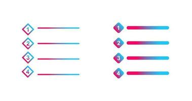 Unique Numbered list Vector Icon