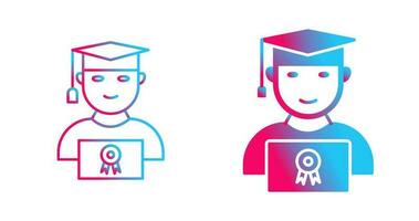 Unique Student Holding Degree Vector Icon