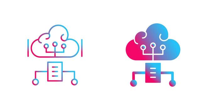 icono de vector de computación en la nube