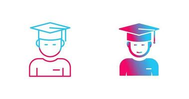 icono de vector de estudiante graduado