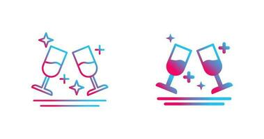 Two Glasses Romantic Vector Icon