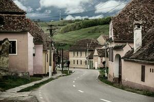 Biertan a very beautiful medieval village in Transylvania, Romania. A historical town in Romania that has preserved the Frankish and Gothic architectural style. Travel photo. photo