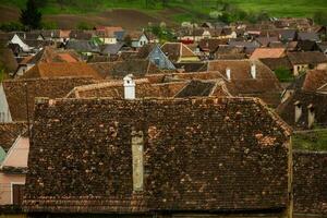 biertan un muy hermosa medieval pueblo en transilvania, Rumania. un histórico pueblo en Rumania ese tiene Preservado el franco y gótico arquitectónico estilo. viaje foto. foto