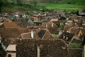 Biertan a very beautiful medieval village in Transylvania, Romania. A historical town in Romania that has preserved the Frankish and Gothic architectural style. Travel photo. photo