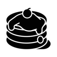 Premium vector of pancake with melted butter and cherry on top