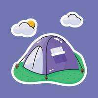 Get hold on this carefully designed hand drawn vector of camp tent, easy to use icon