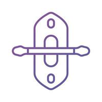 Boat with paddle denoting concept icon of kayak in modern style, ready to use vector