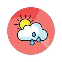 An editable icon of rainy cloud in modern style, ready to use vector