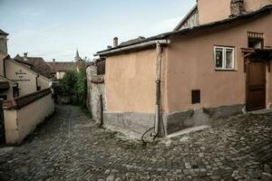 A beautiful medieval citadel city of Sighisoara in the heart of Romania, Transylvania travel destination in Eastern Europe. photo