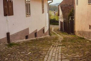 un hermosa medieval ciudadela ciudad de suspiro en el corazón de Rumania, transilvania viaje destino en oriental Europa. foto