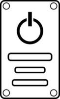 Power button in black line art. vector