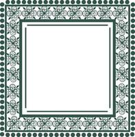 Floral decorated frame in square shape. vector