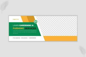 Lawn Gardening and Farming Services Web Banner Design Template vector