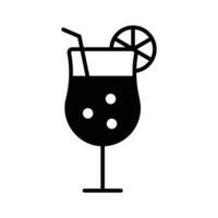 A glass of fresh drink with piece of lemon showing concept icon of cocktail vector