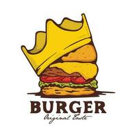 Vector illustration of a burger with a light background.