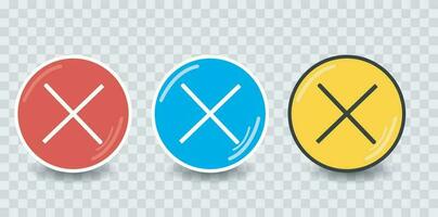 cross fault sign symbol, with 3 colors choose option, vector collection