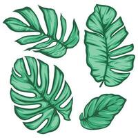 Set of vector tropical leaves.