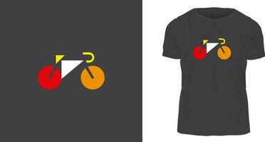 t camisa diseño concepto con bicicleta icono vector