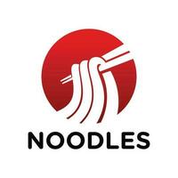 simple logo design noodle in circle. vector