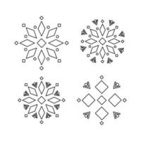 Geometric ornaments. Ukrainian symbols. Line art. vector