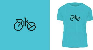 t shirt design with a bicycle vector