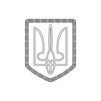 Coat of arms of Ukraine. Ukrainian symbols. Line art. vector