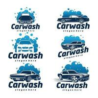 conjunto de coche lavar logo diseño concepto vector, automotor limpieza logo modelo vector