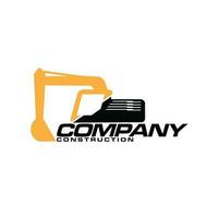 Excavator logo template vector. Heavy equipment logo vector for construction company. Creative excavator illustration for logo template.